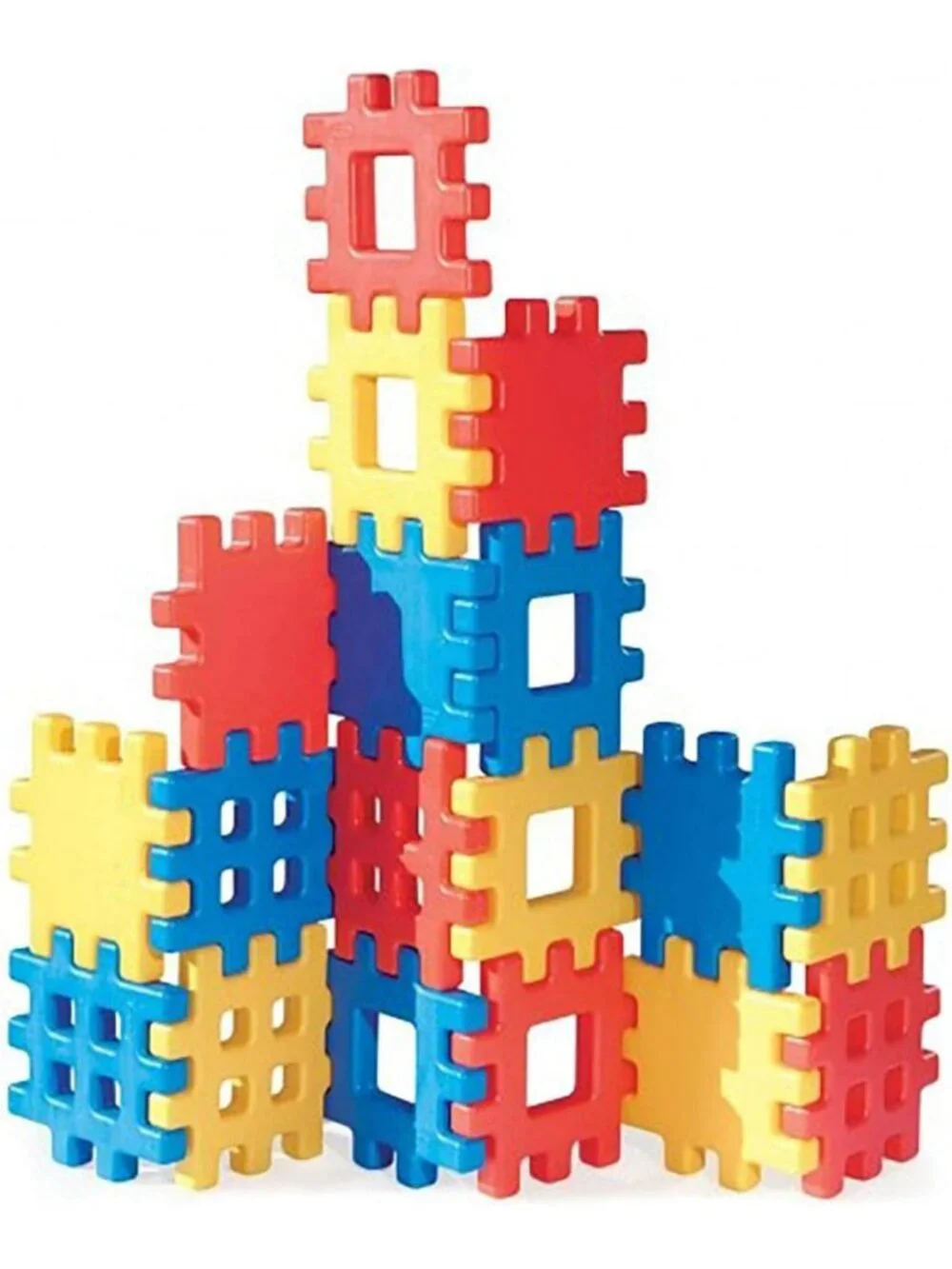 Colorful Big Waffle Block Set - 18 Pieces for Creative Building Fun
